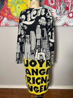 Joyrich Delusional Thomas Space Invasion Alien City Sweater Black White
